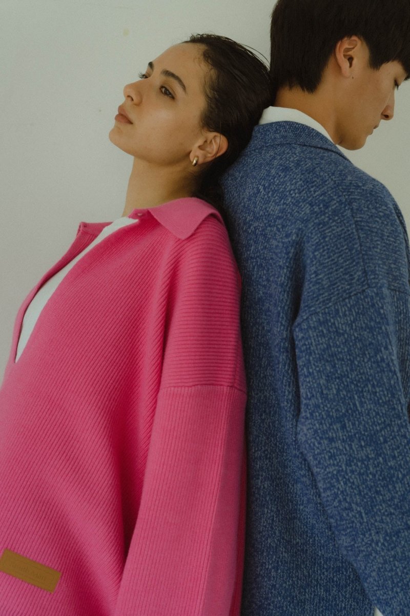 slit neck loose knit (unisex)/4color - KNUTH MARF