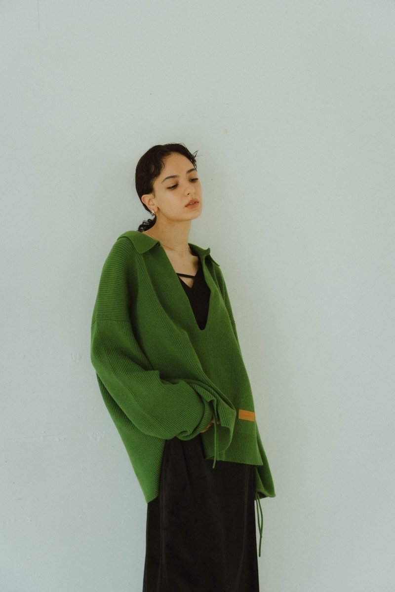 slit neck loose knit (unisex)/4color - KNUTH MARF