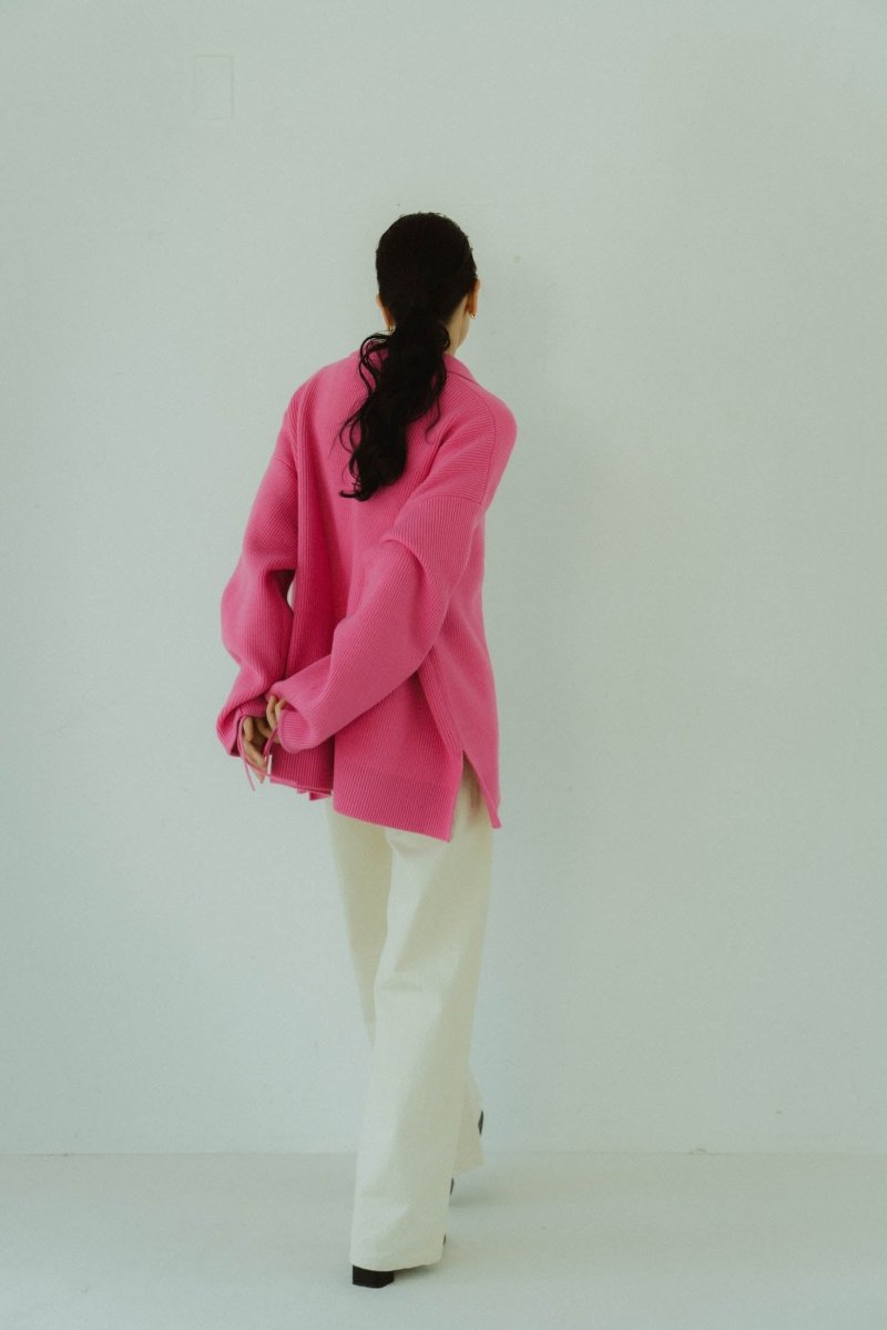 slit neck loose knit (unisex)/4color - KNUTH MARF
