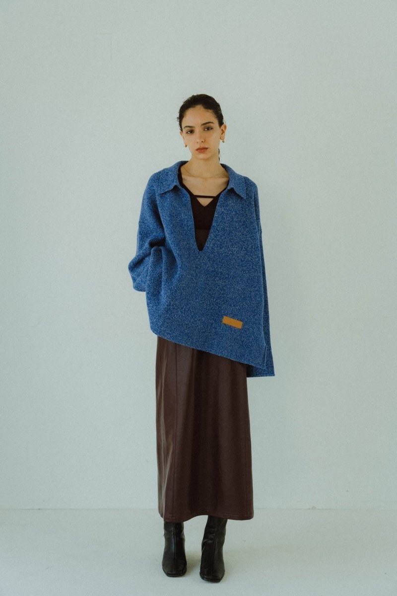 slit neck loose knit (unisex)/4color - KNUTH MARF