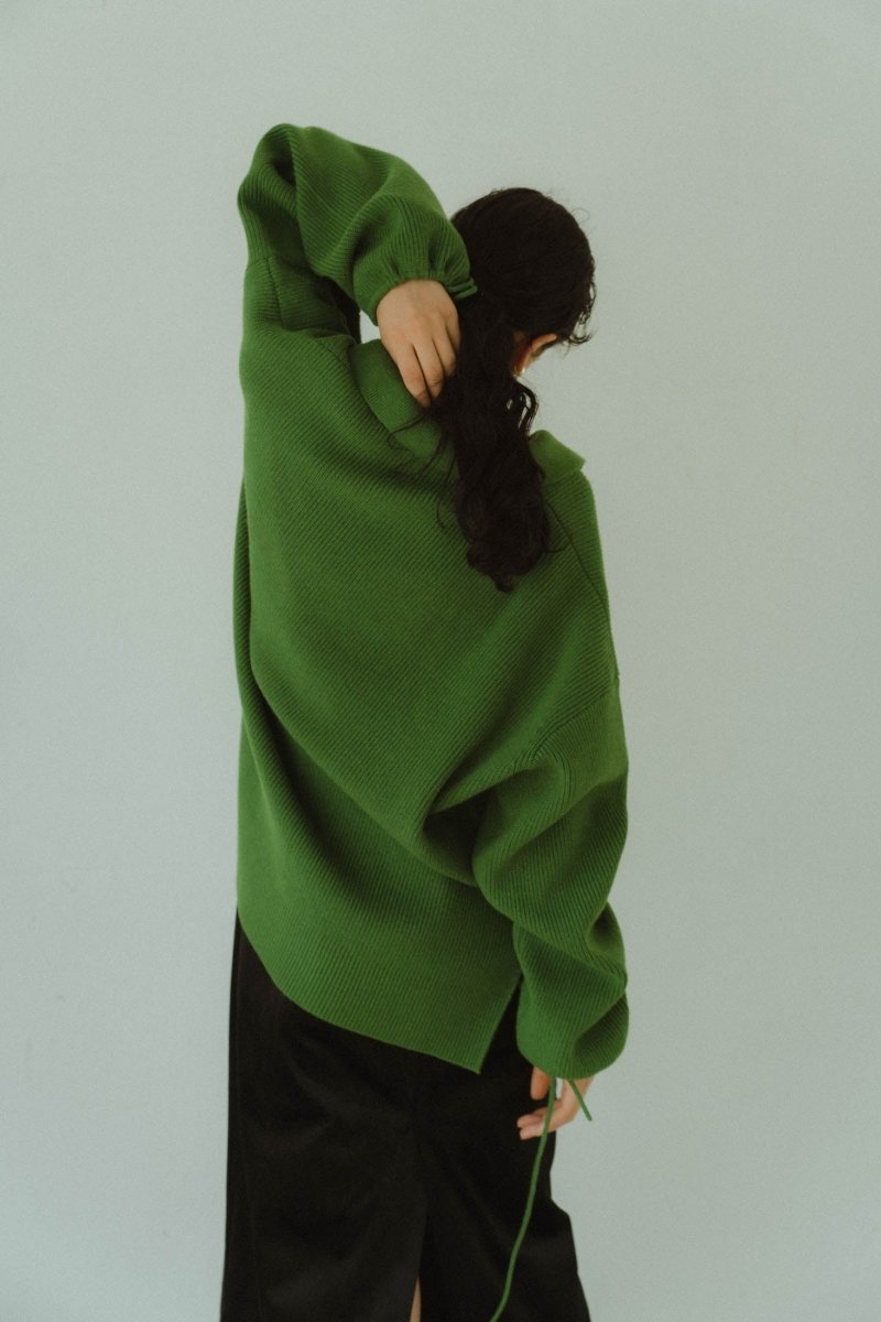 slit neck loose knit (unisex)/4color - KNUTH MARF