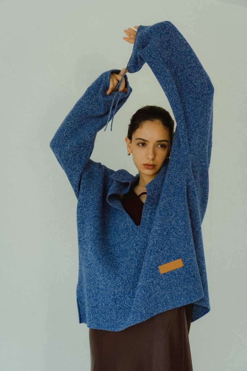 slit neck loose knit (unisex)/4color - KNUTH MARF