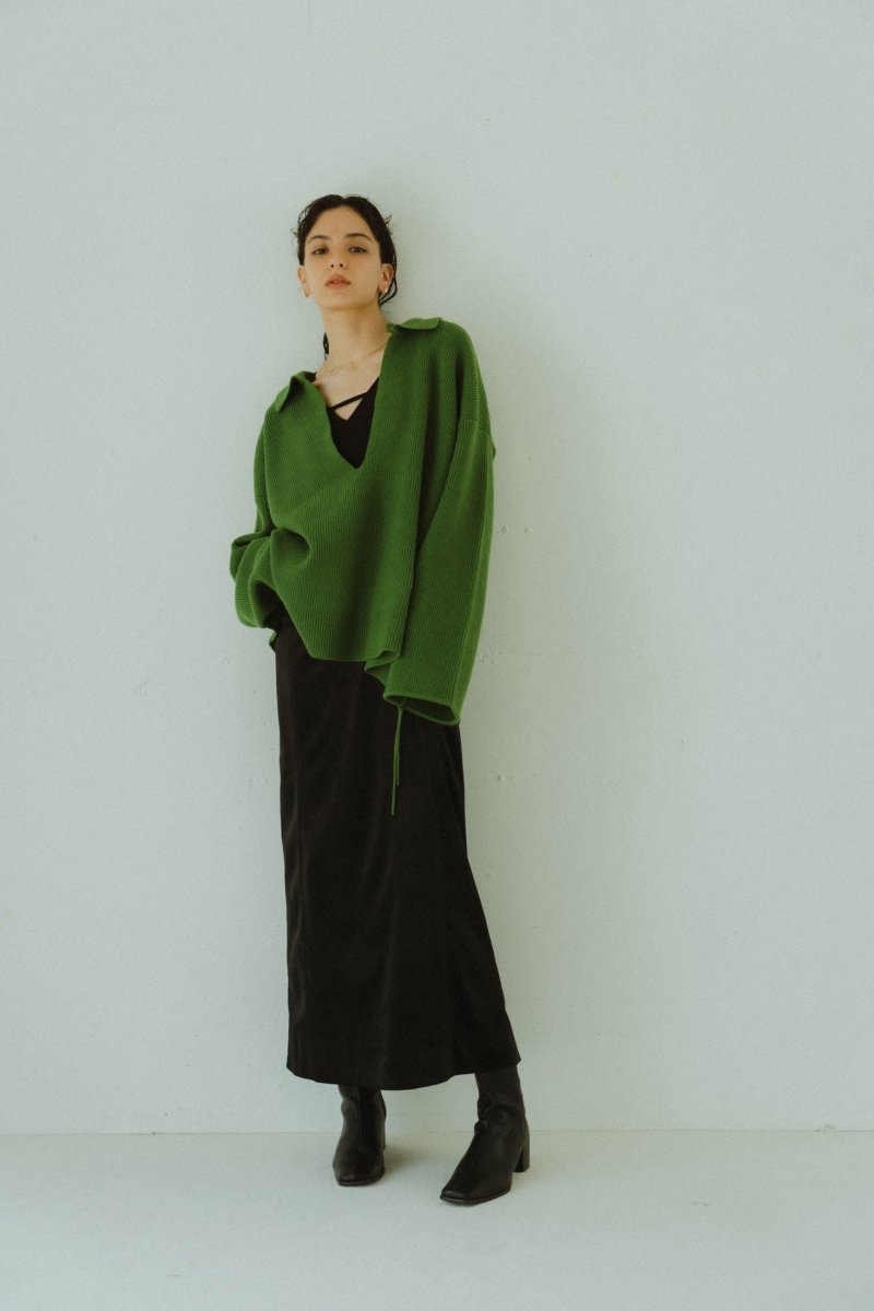 slit neck loose knit (unisex)/4color - KNUTH MARF