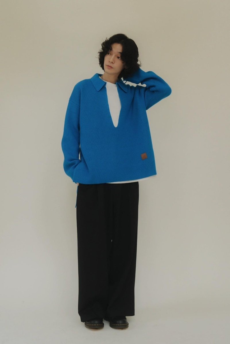 slit neck loose knit(unisex)/4color - KNUTH MARF