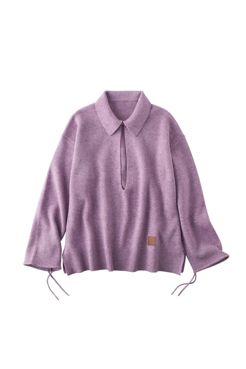 slit neck loose knit(unisex)/4color - KNUTH MARF