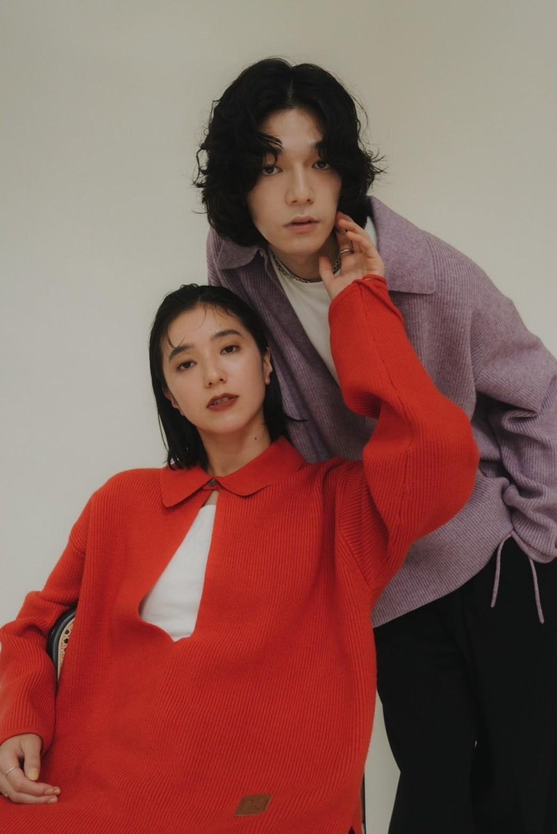 slit neck loose knit(unisex)/4color - KNUTH MARF