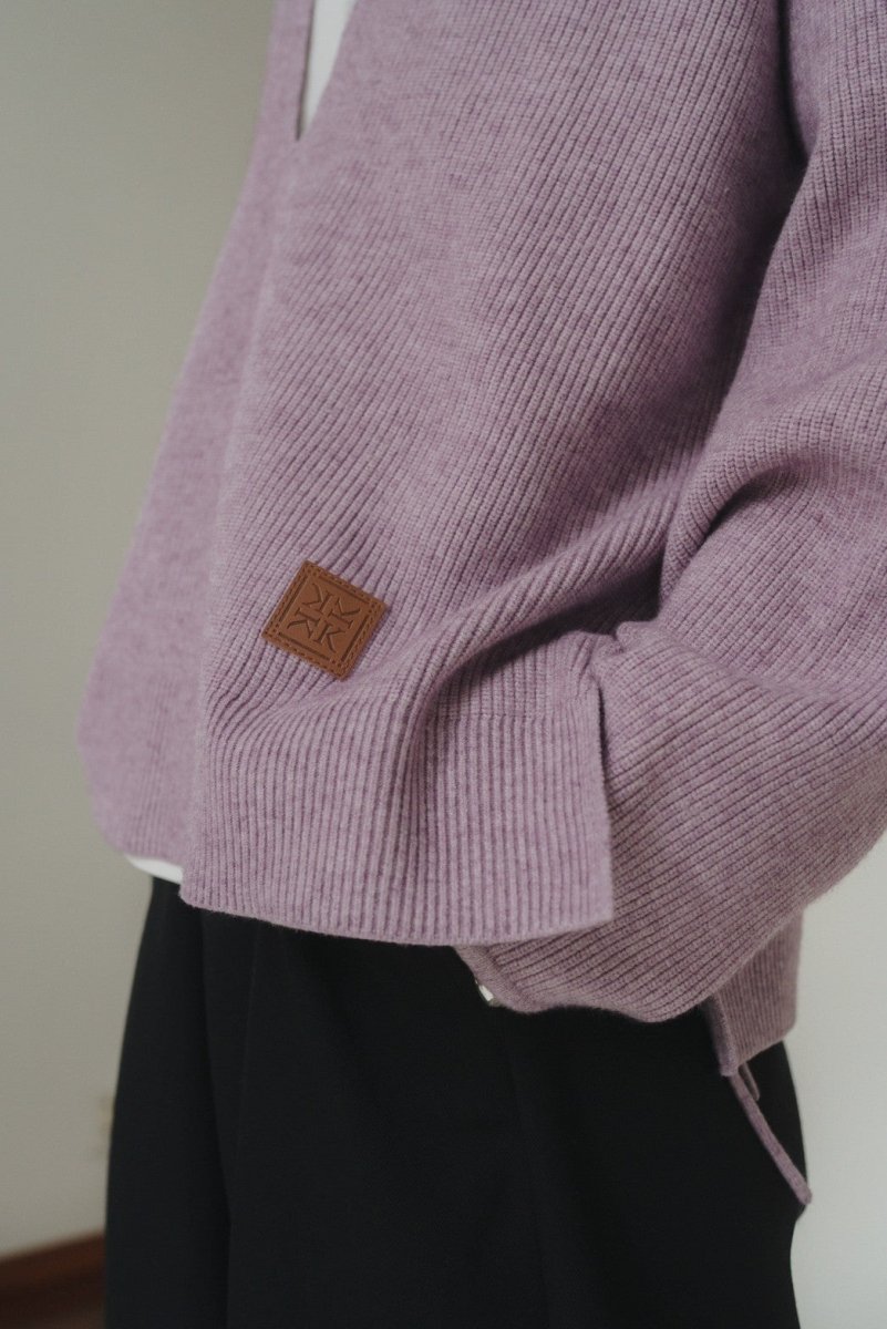 slit neck loose knit(unisex)/4color - KNUTH MARF