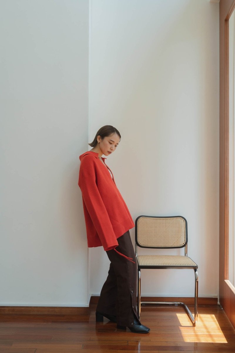 slit neck loose knit(unisex)/4color - KNUTH MARF