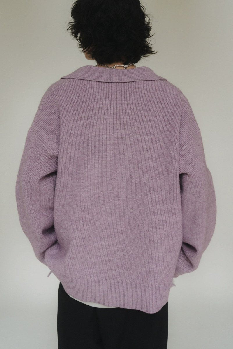 slit neck loose knit(unisex)/4color - KNUTH MARF