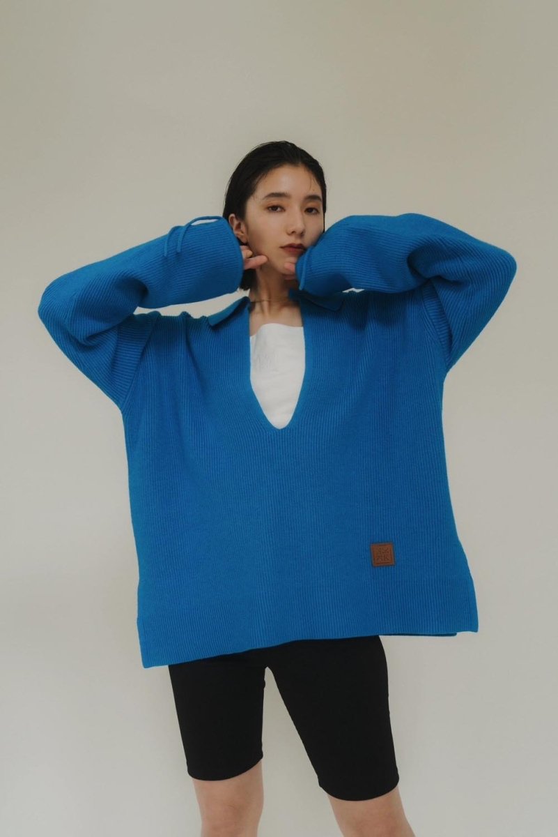 slit neck loose knit(unisex)/4color - KNUTH MARF