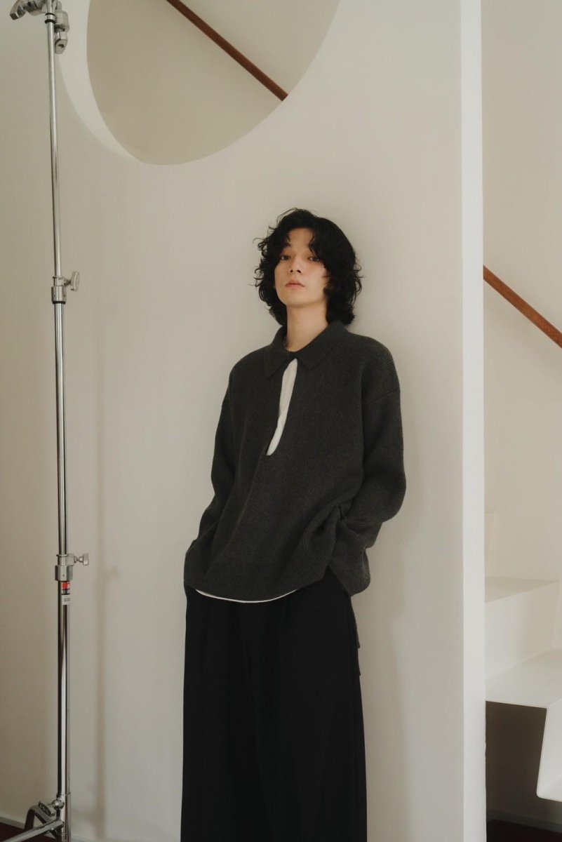 slit neck loose knit(unisex)/4color - KNUTH MARF
