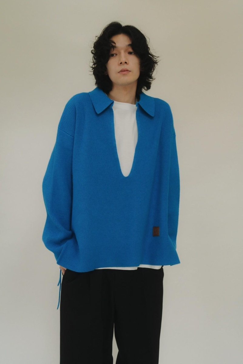 slit neck loose knit(unisex)/4color - KNUTH MARF