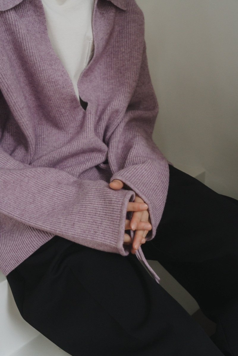 slit neck loose knit(unisex)/4color - KNUTH MARF