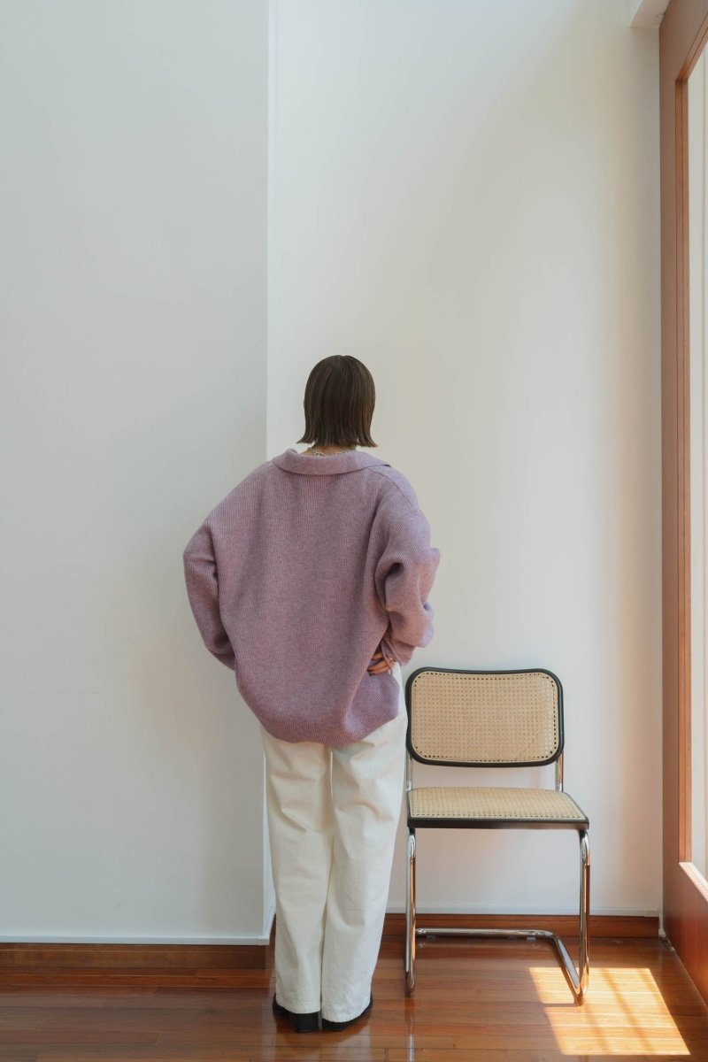 slit neck loose knit(unisex)/4color - KNUTH MARF