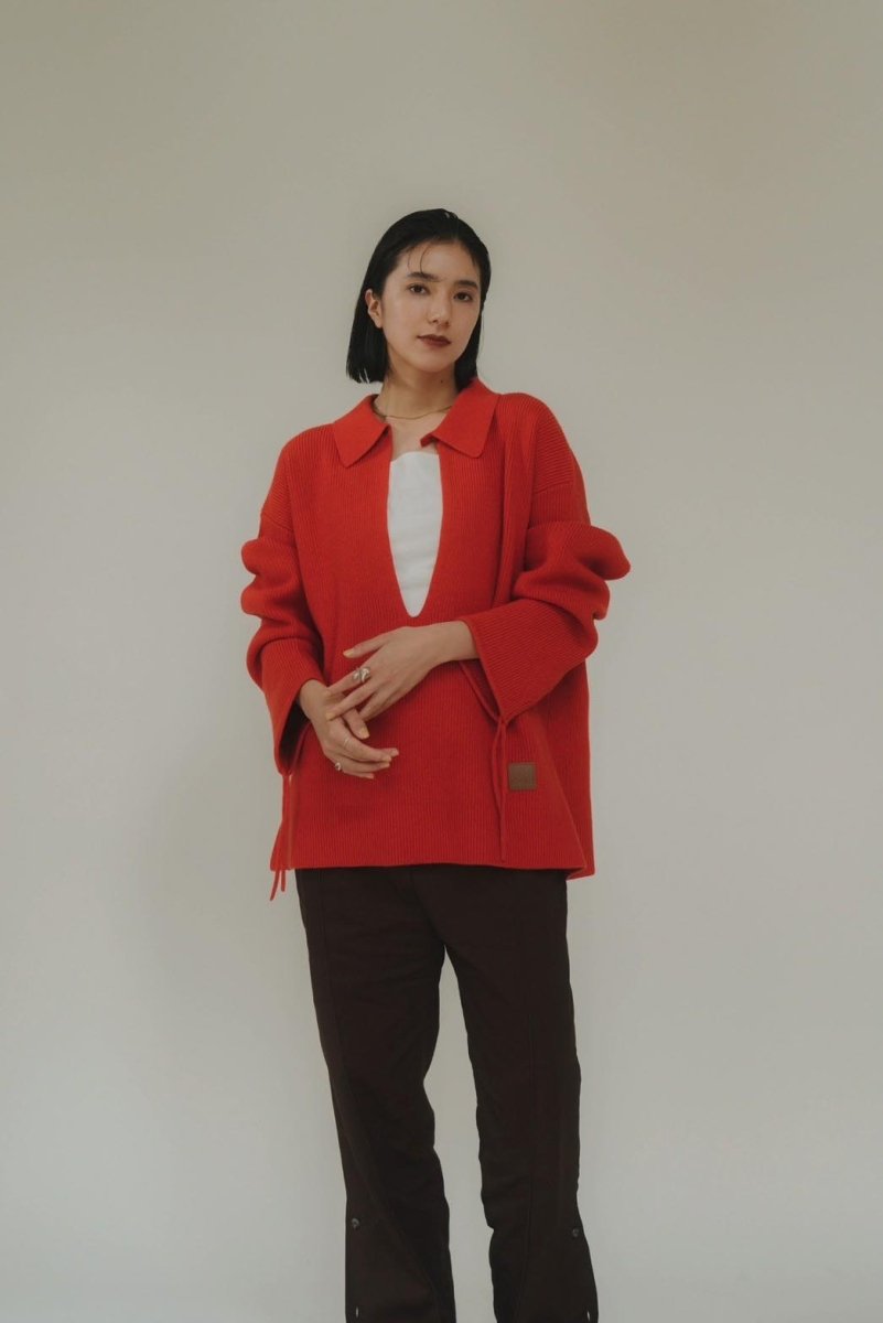 slit neck loose knit(unisex)/4color - KNUTH MARF