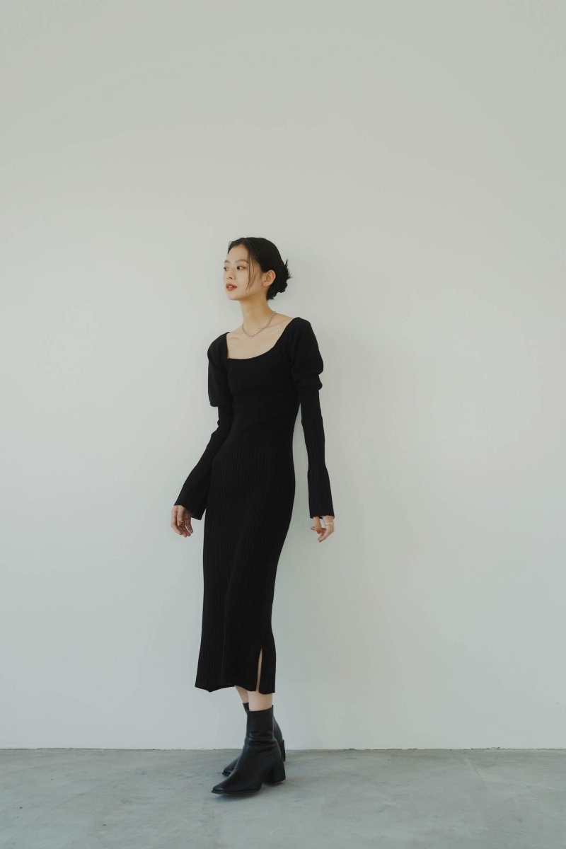 square neck one piece/black - KNUTH MARF