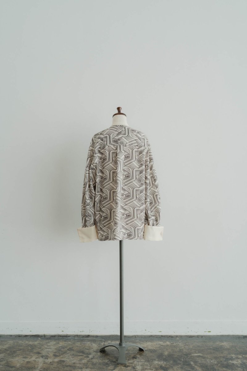 stand collar pattern shirt(unisex) - KNUTH MARF