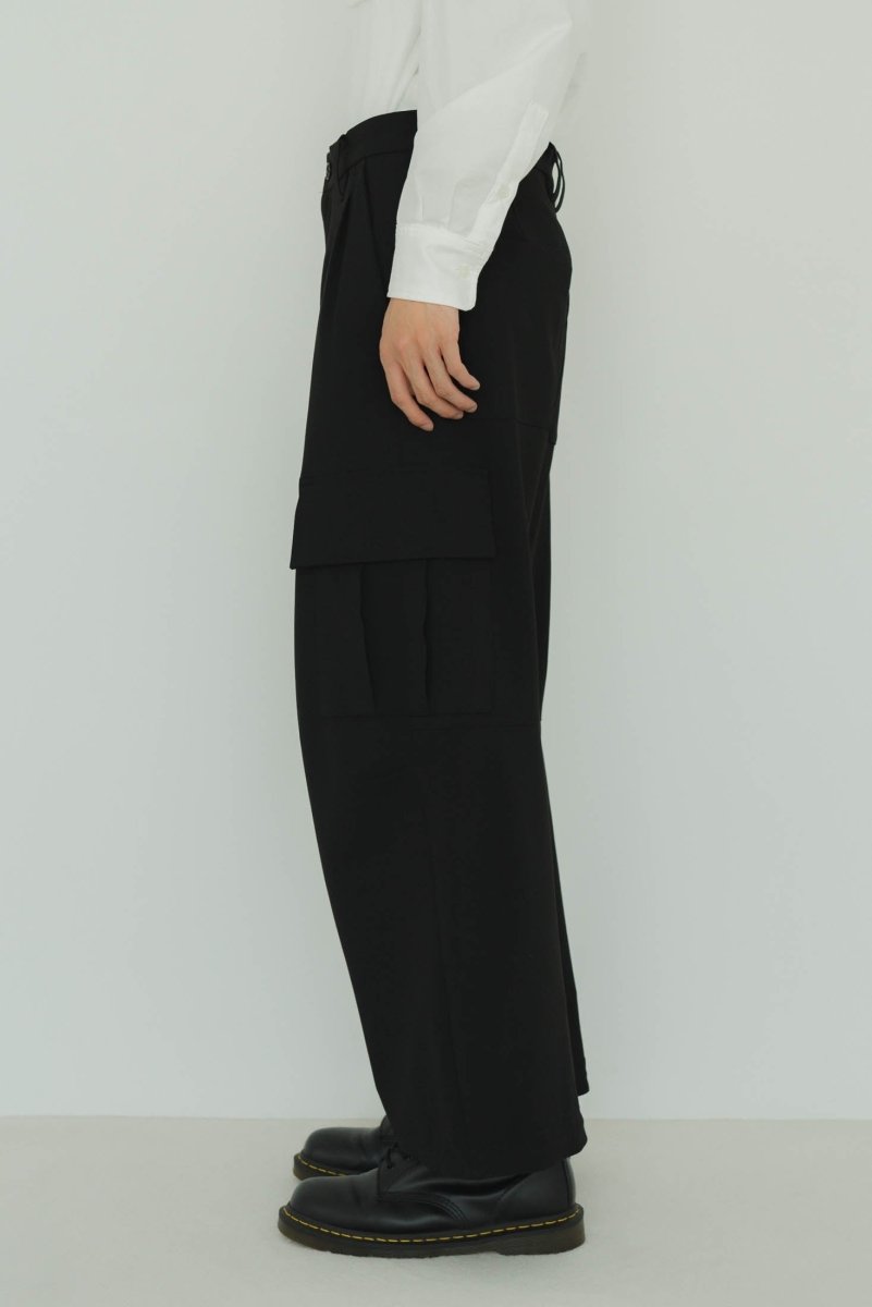 two tuck cargo pants/black - KNUTH MARF
