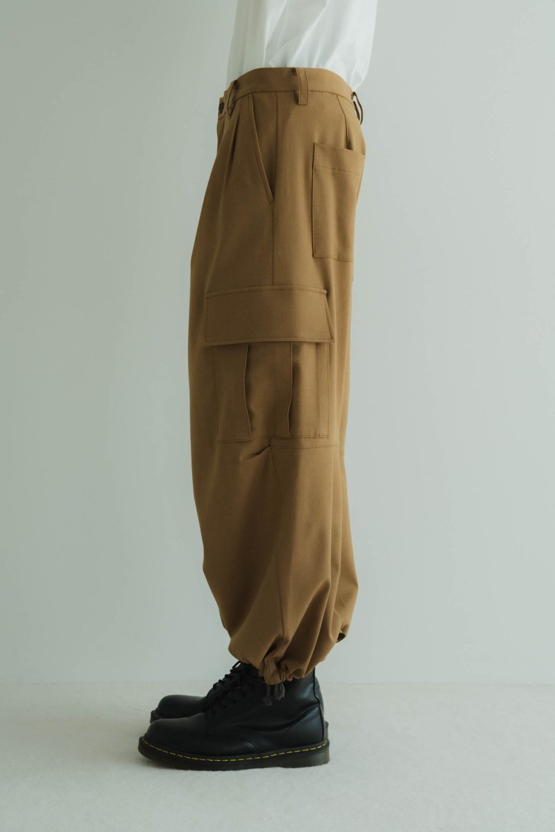 two tuck cargo pants/camel - KNUTH MARF