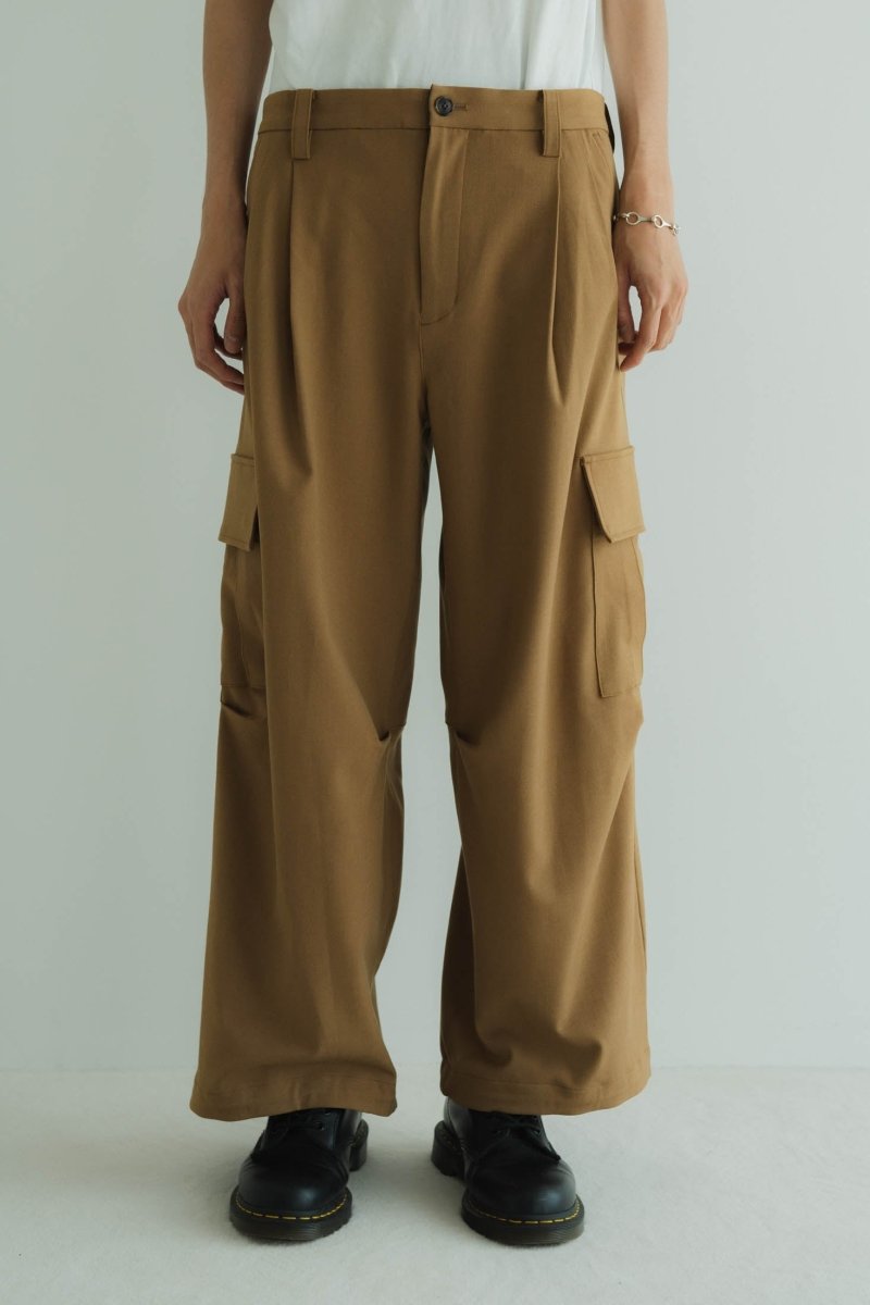 two tuck cargo pants/camel - KNUTH MARF