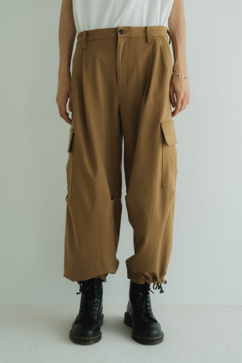 two tuck cargo pants/camel - KNUTH MARF