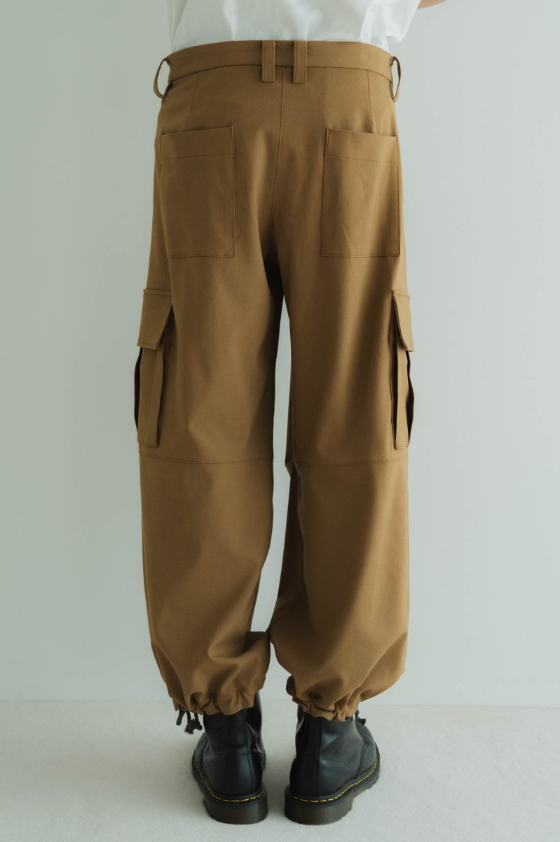 two tuck cargo pants/camel - KNUTH MARF