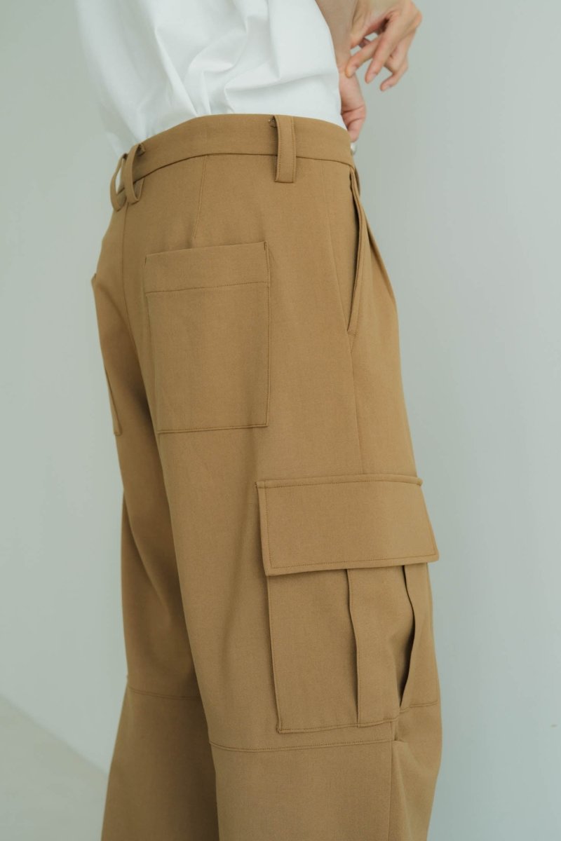 two tuck cargo pants/camel - KNUTH MARF