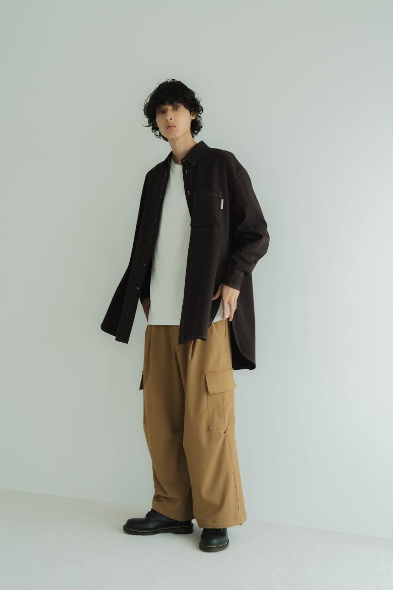 two tuck cargo pants/camel - KNUTH MARF