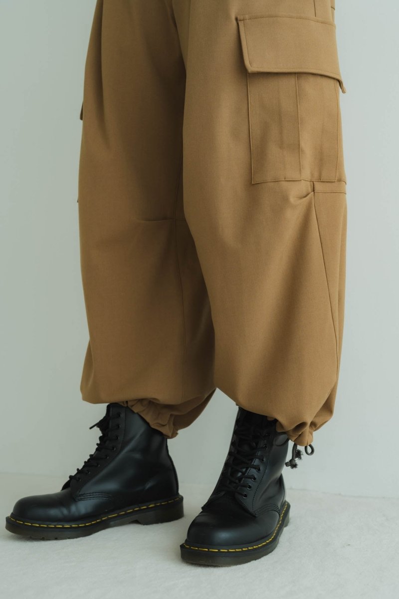 two tuck cargo pants/camel - KNUTH MARF