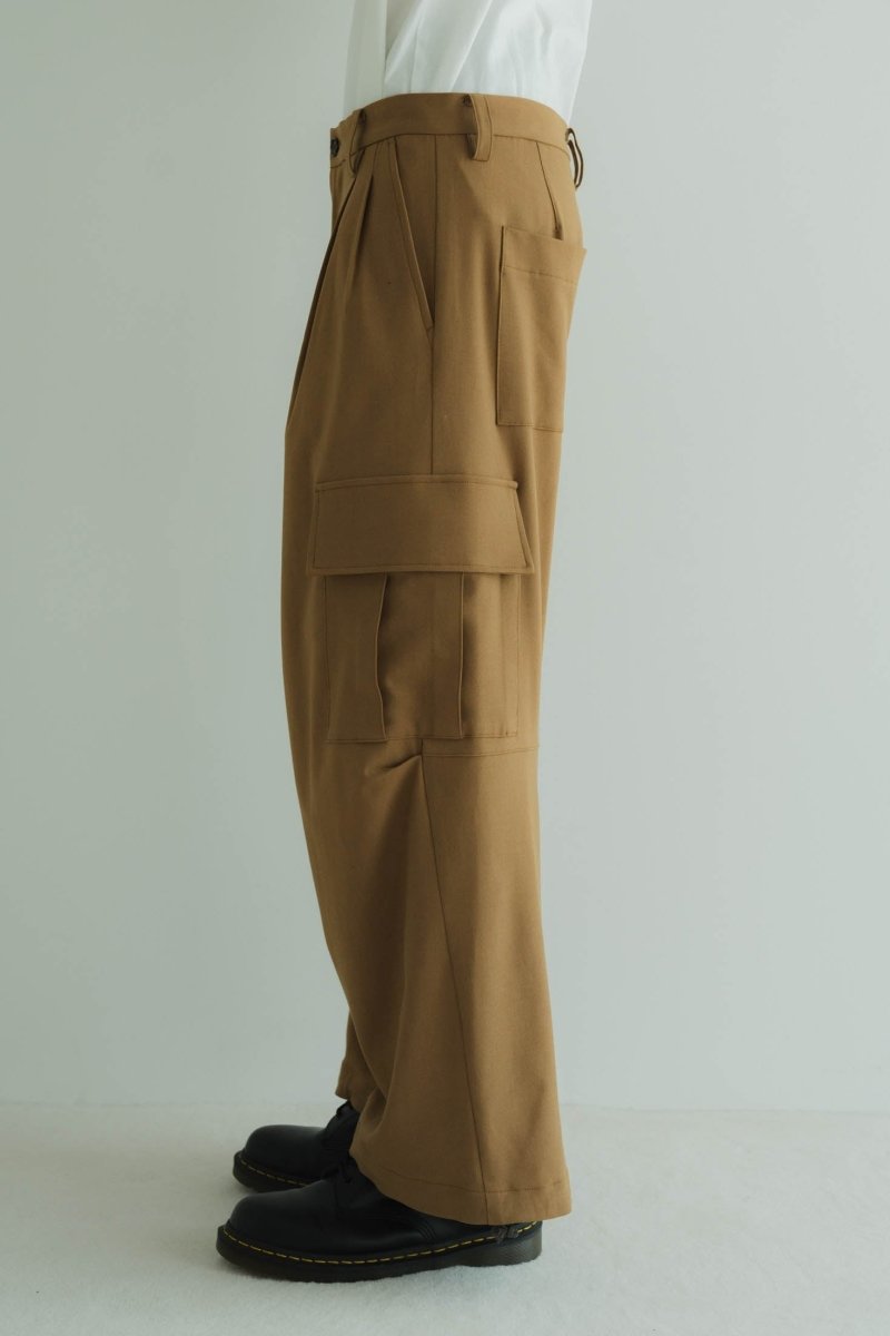 two tuck cargo pants/camel - KNUTH MARF