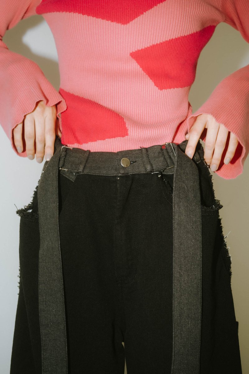 twobuckles patchwork denim(unisex)/3color - KNUTH MARF