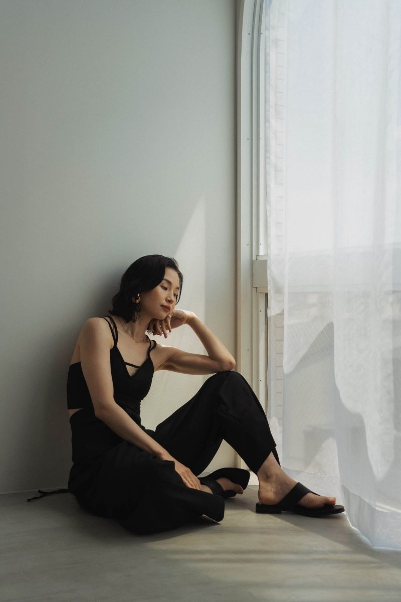 V neck bra top/black,burgundy - KNUTH MARF