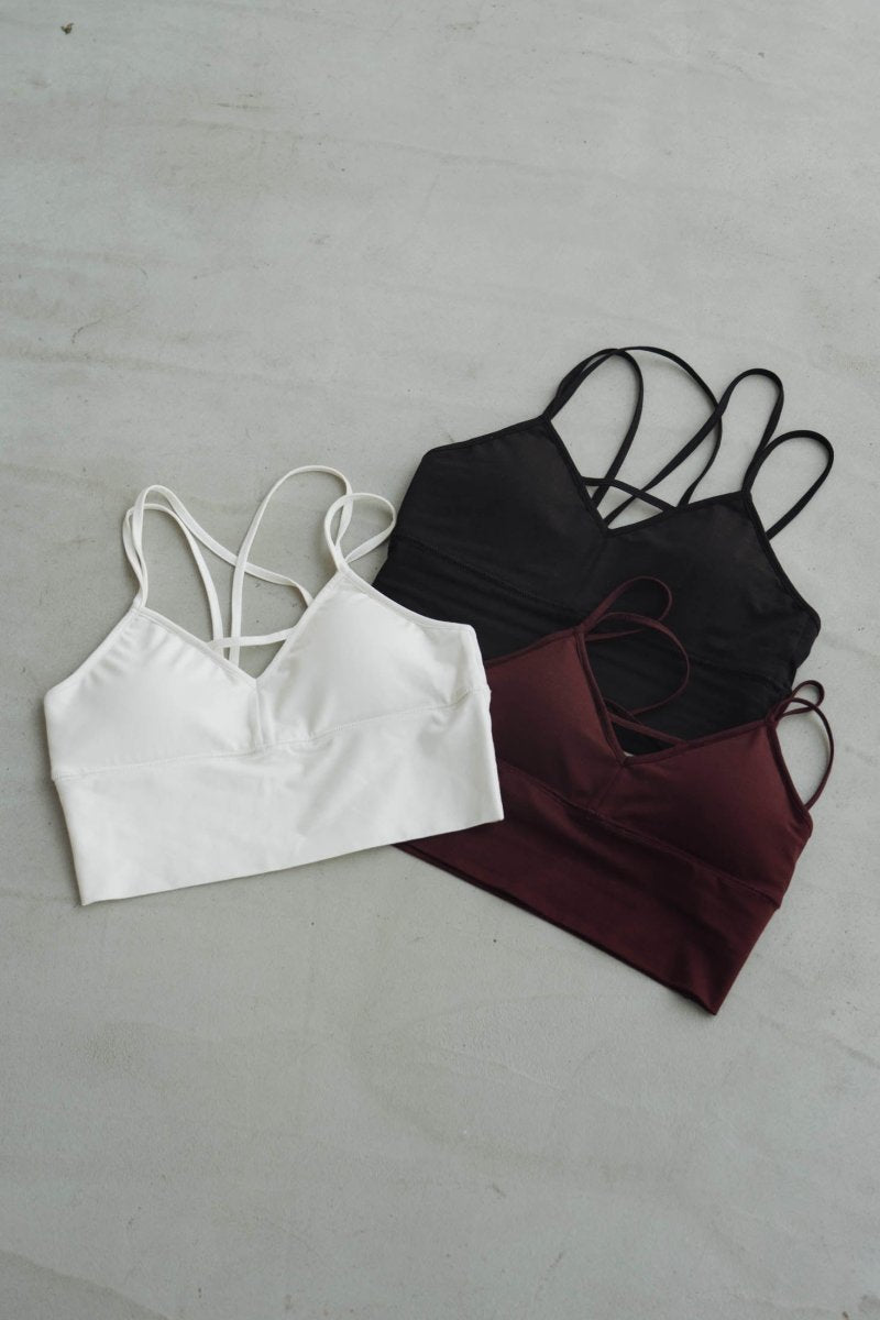 V neck bra top/black,burgundy - KNUTH MARF