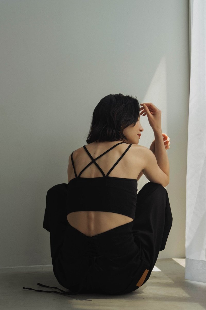 V neck bra top/black,burgundy - KNUTH MARF