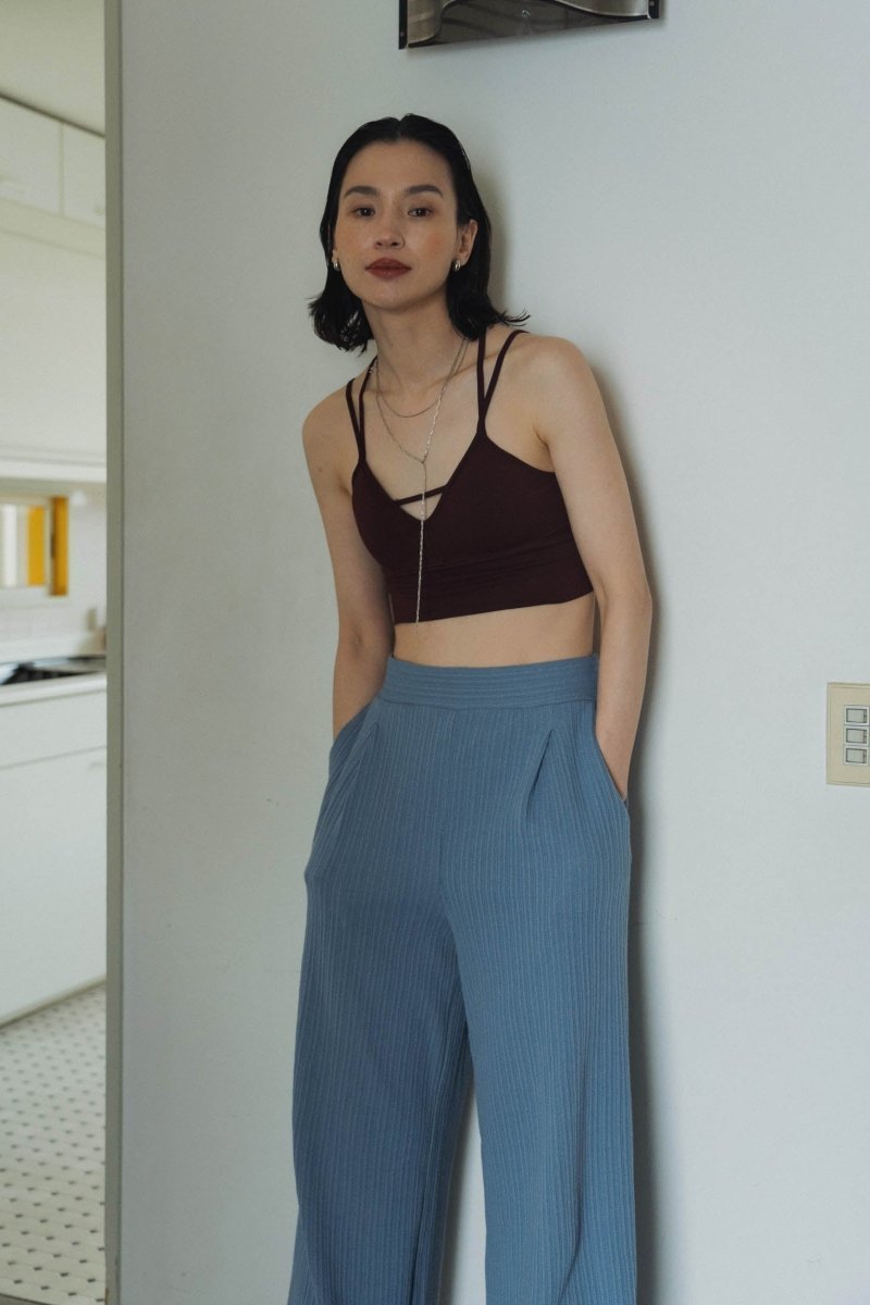 V neck bra top/black,burgundy - KNUTH MARF