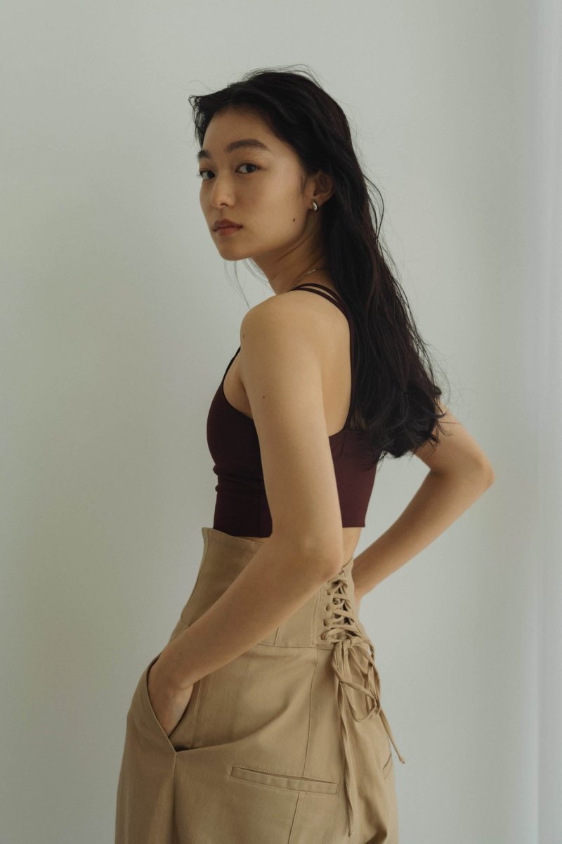 V neck bra top/black,burgundy - KNUTH MARF