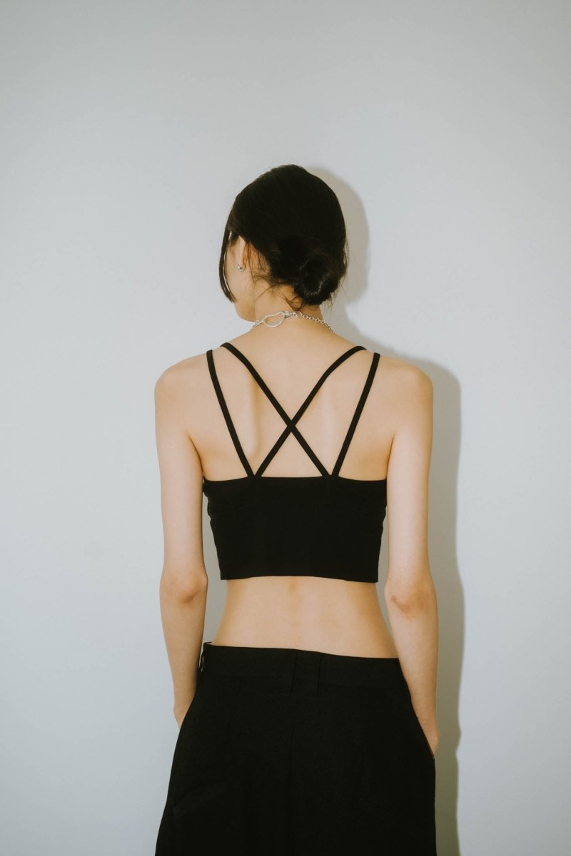 Vneck bra top/black - KNUTH MARF