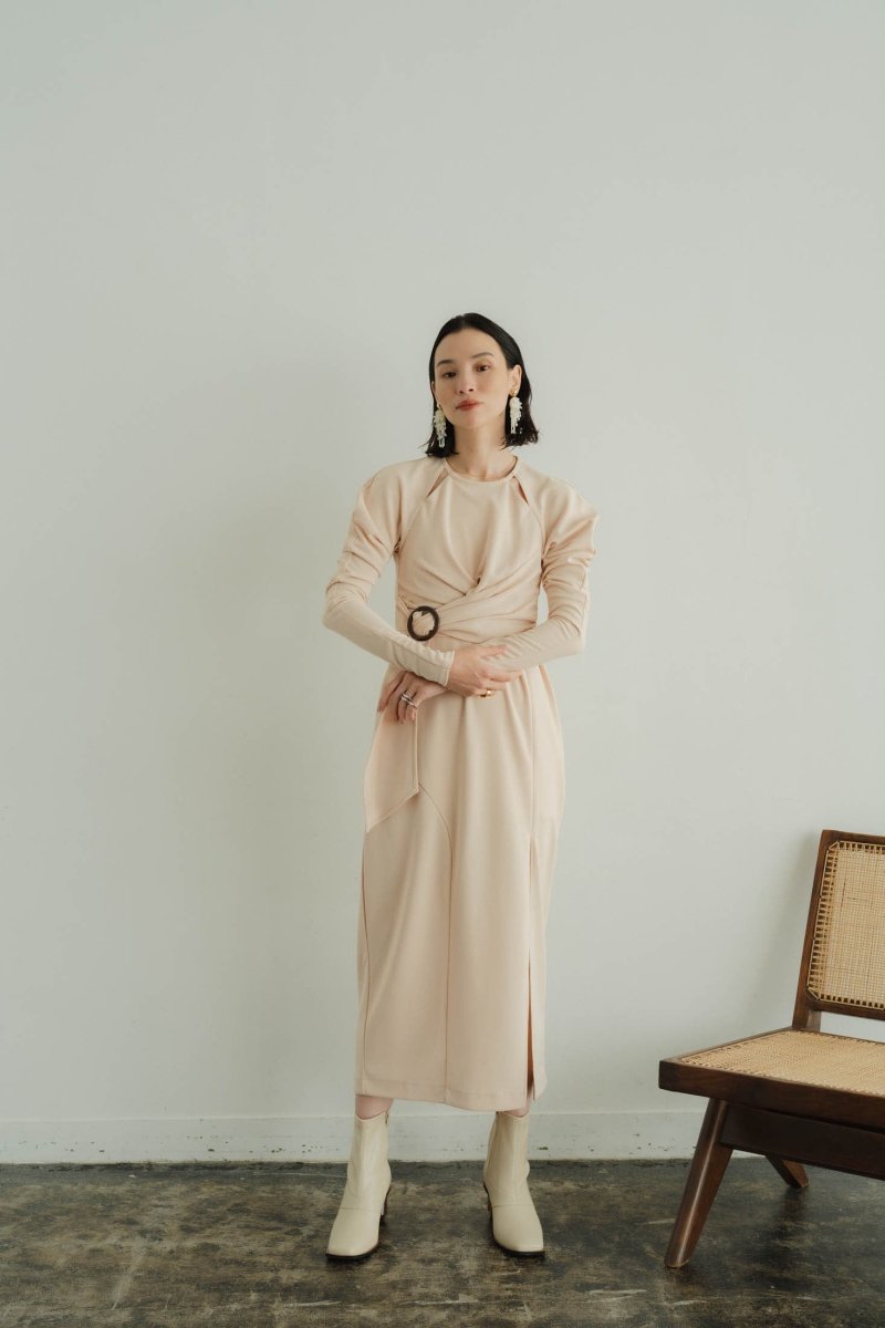 waist mark slit one piece/light beige - KNUTH MARF