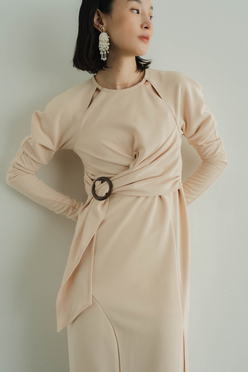 waist mark slit one piece/light beige - KNUTH MARF