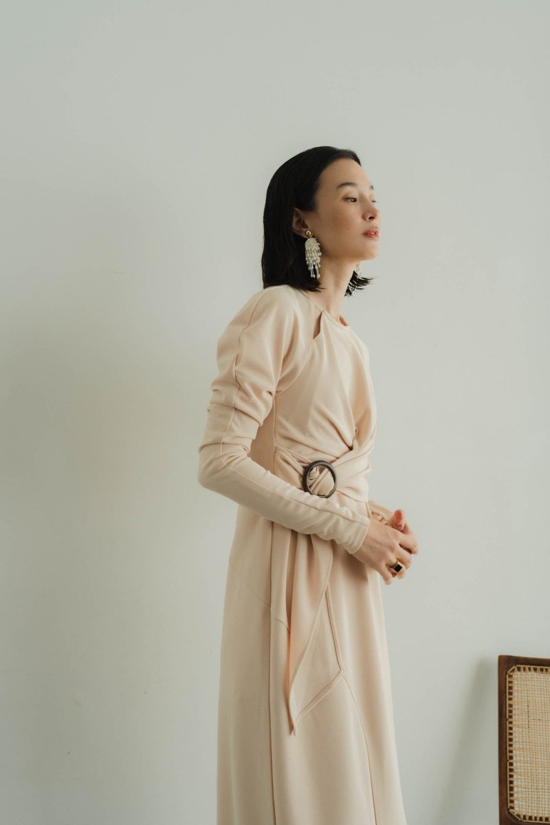 waist mark slit one piece/light beige - KNUTH MARF