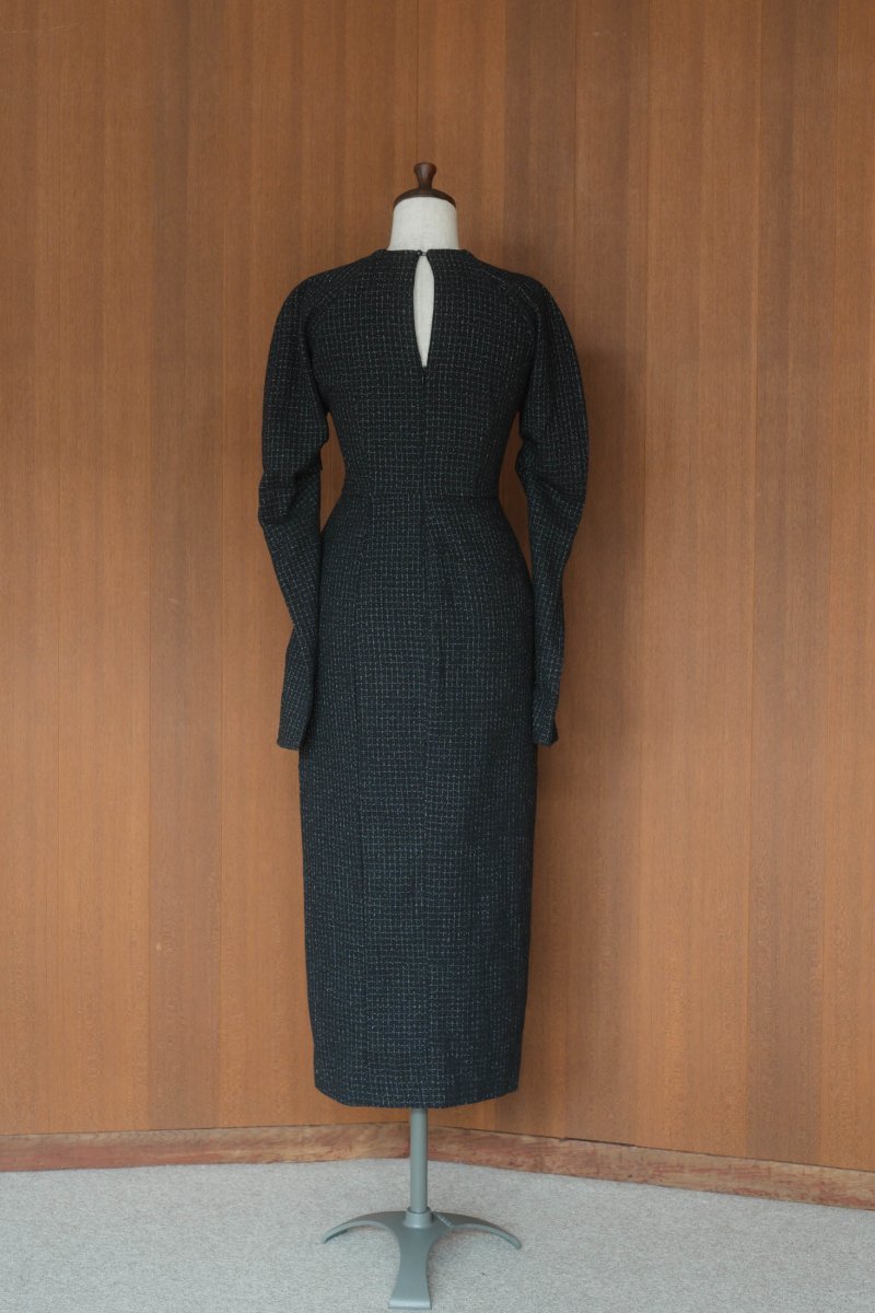 waist mark slit one piece/tweed - KNUTH MARF