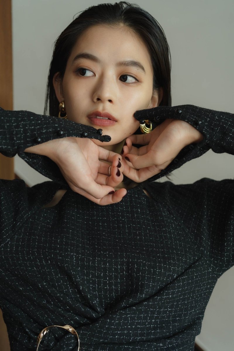 waist mark slit one piece/tweed - KNUTH MARF