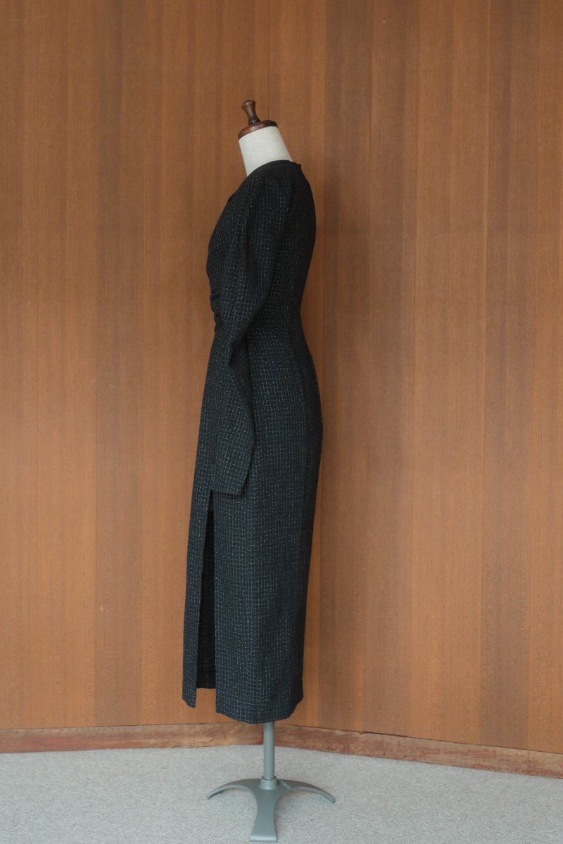 waist mark slit one piece/tweed - KNUTH MARF