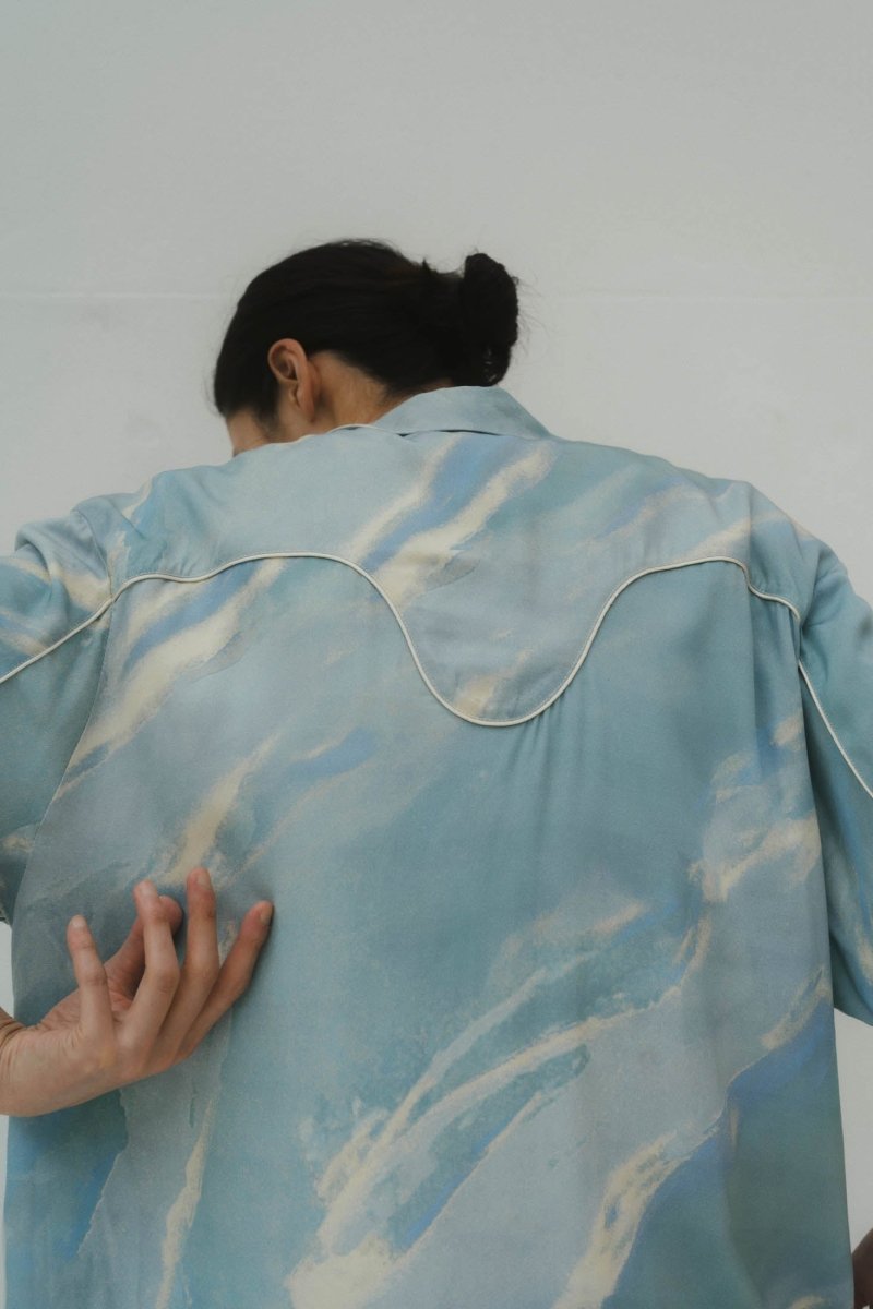 western slit shirt/milkyblue (unisex) - KNUTH MARF
