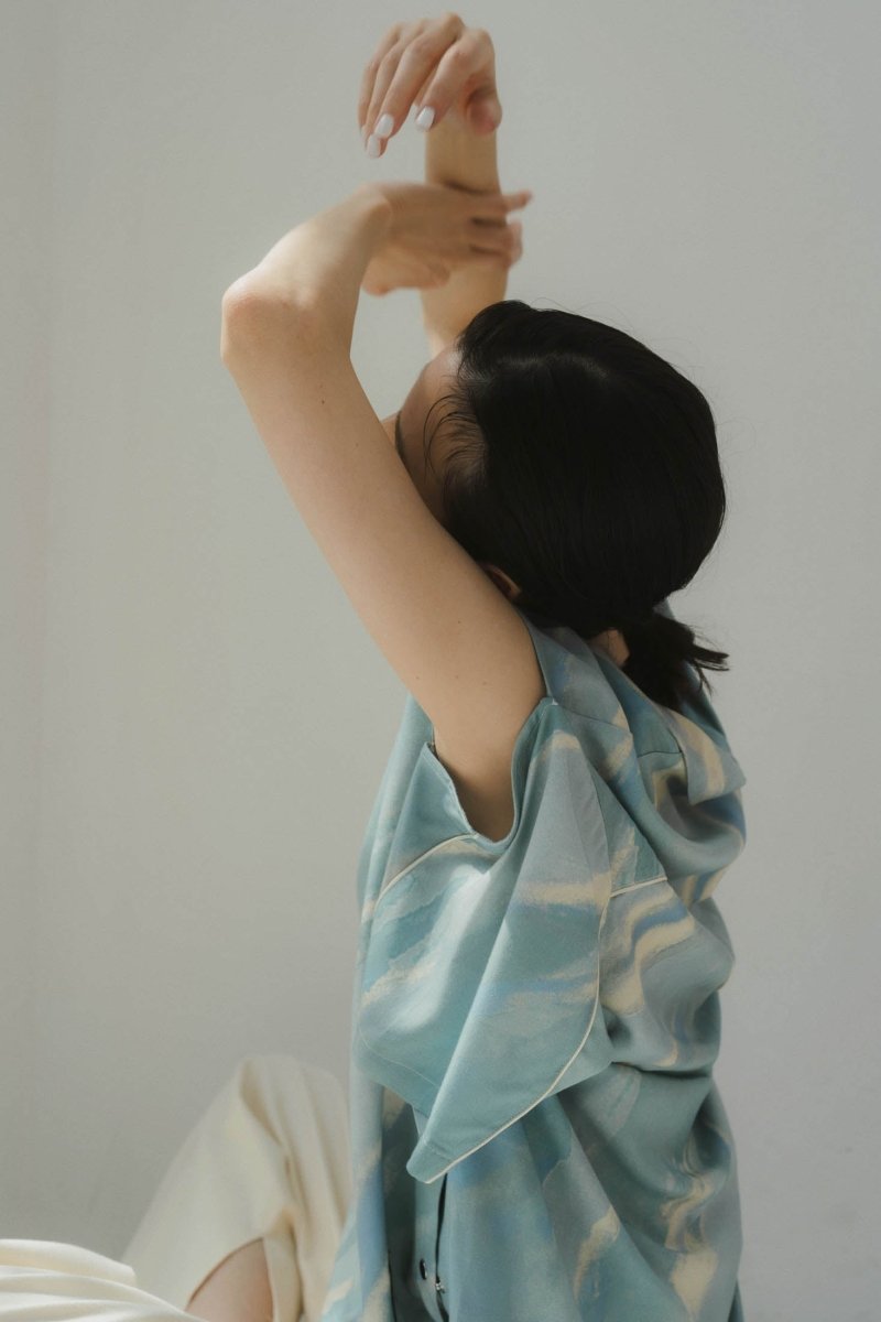 western slit shirt/milkyblue (unisex) - KNUTH MARF