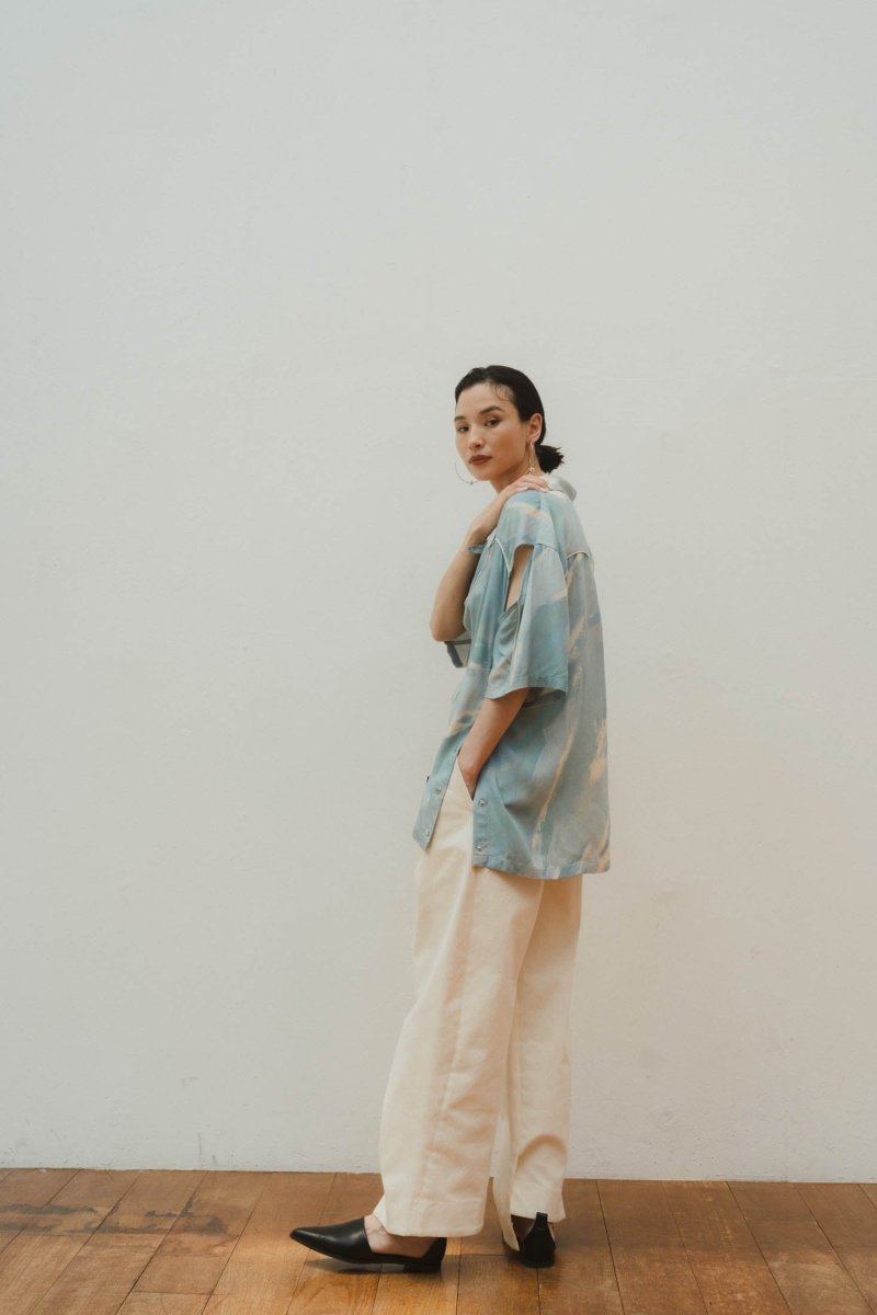 western slit shirt/milkyblue (unisex) - KNUTH MARF