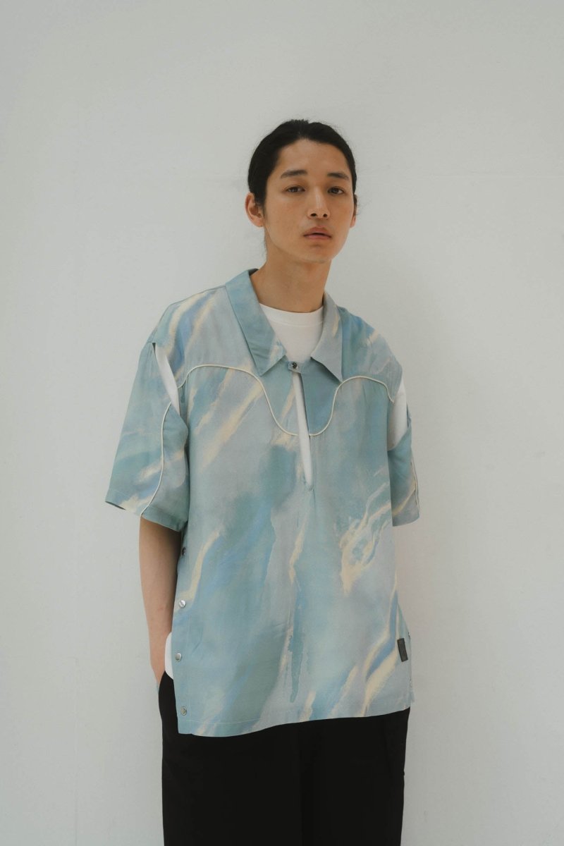 western slit shirt/milkyblue (unisex) - KNUTH MARF