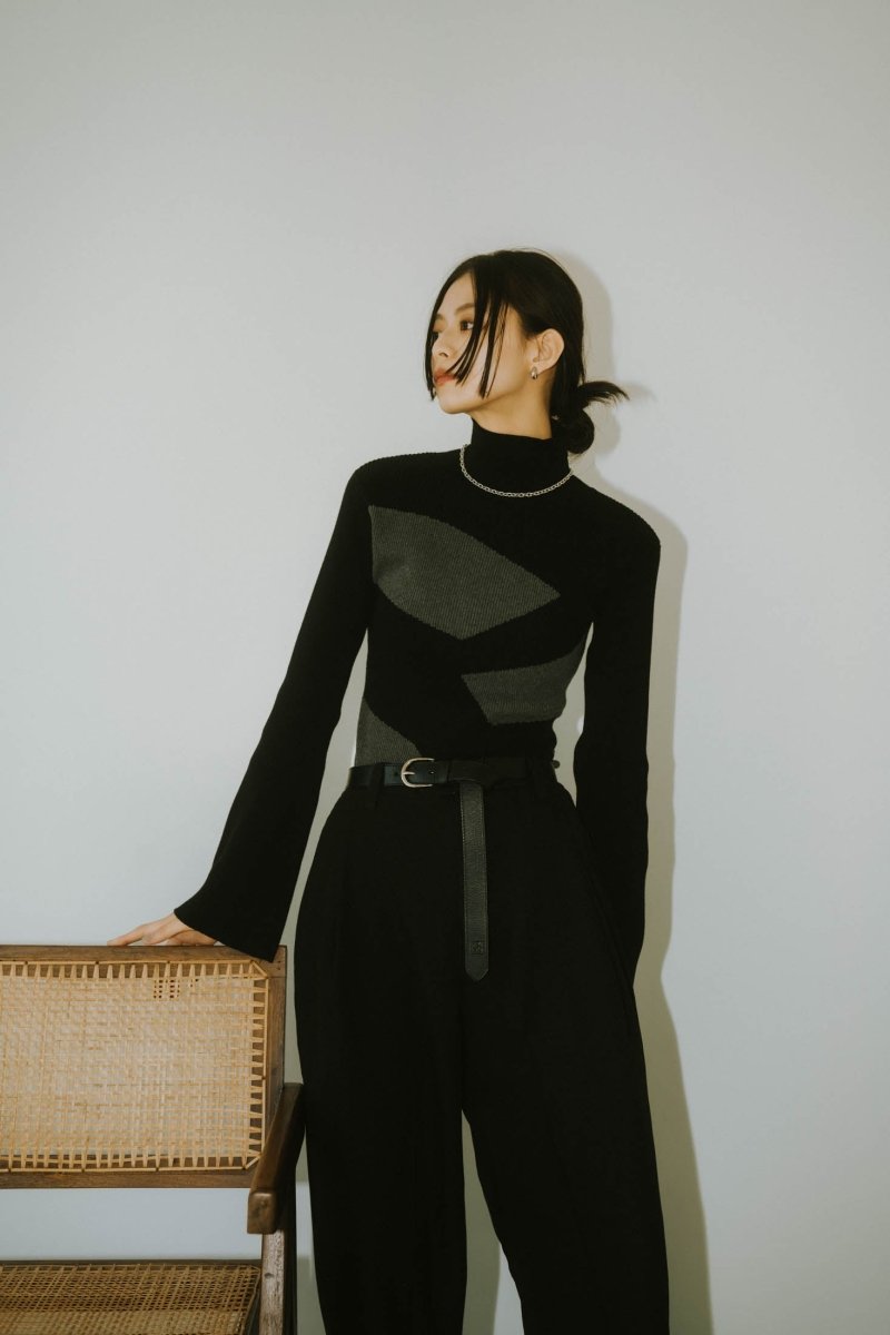 wide sleeve high neck knit/4color - KNUTH MARF