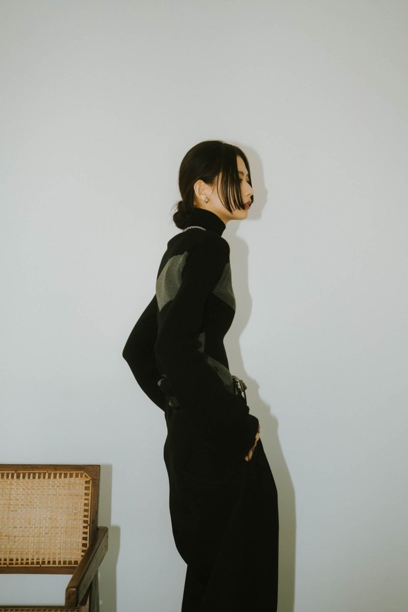 wide sleeve high neck knit/4color - KNUTH MARF