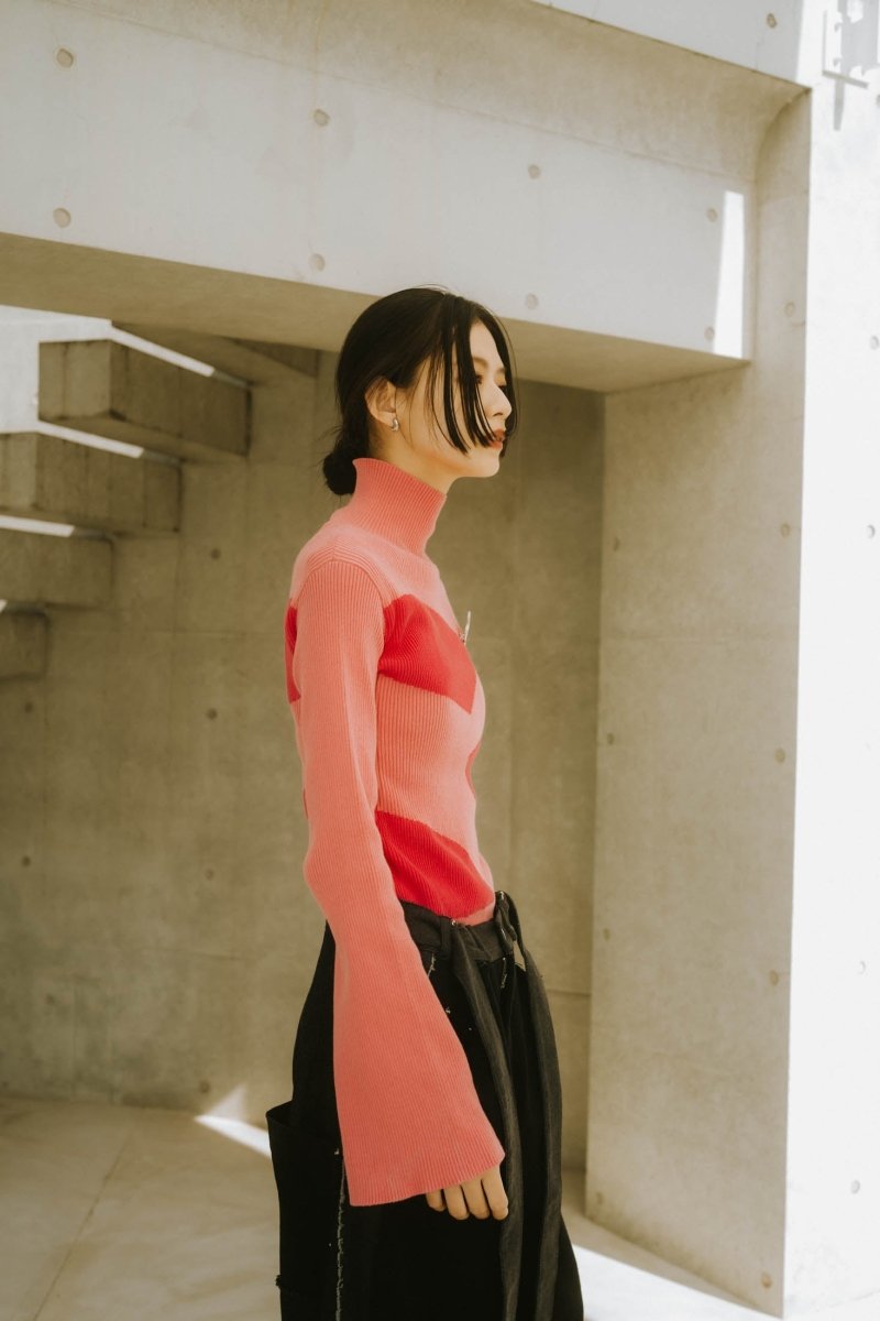 wide sleeve high neck knit/4color - KNUTH MARF